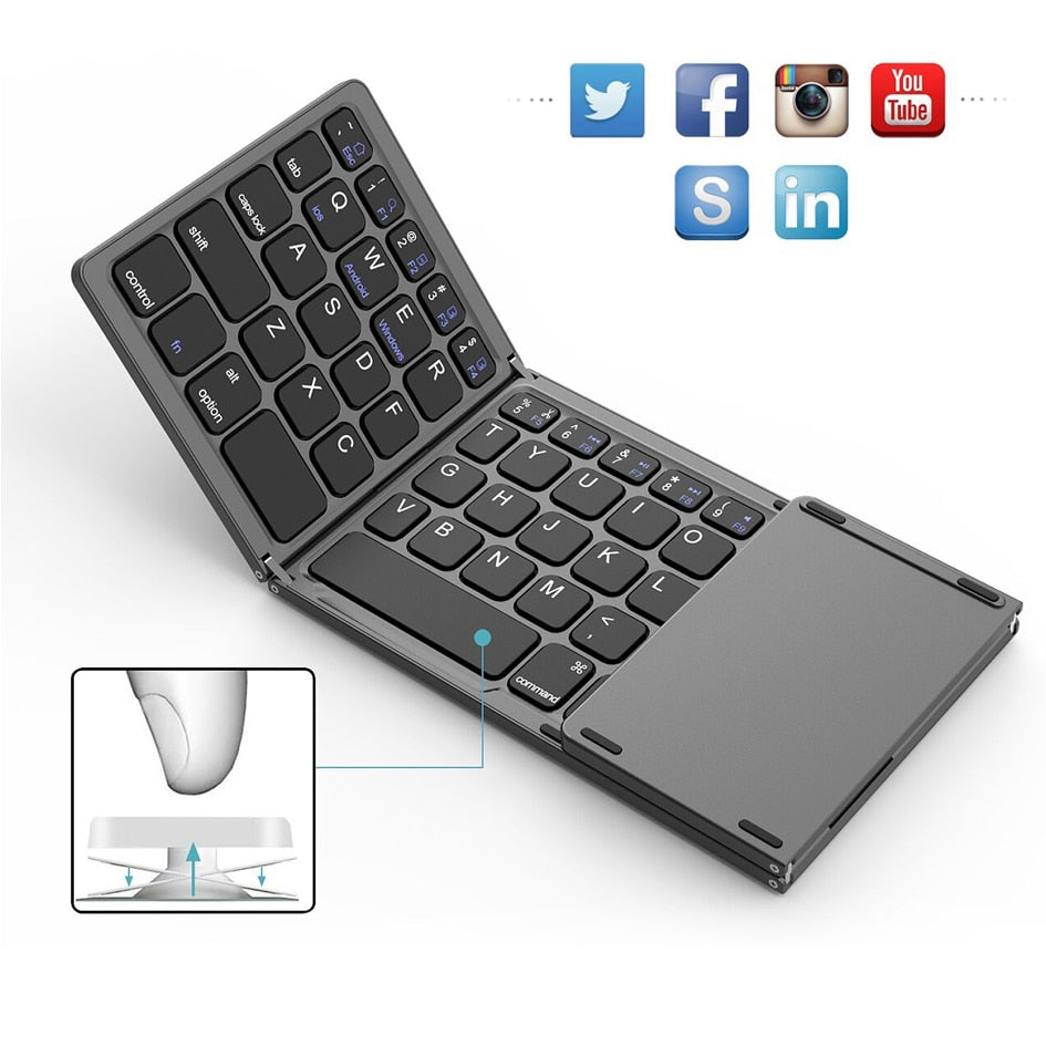 Foldable keyboard with touchpad